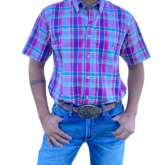 Camisa Masculina Austin Western Manga Curta Lançamento 2166