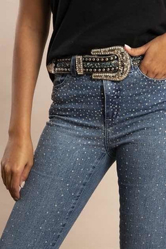 Calça C/ Brilho Tassa Feminina Boot Cut Cintura Alta 5119 na internet