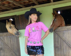 Camiseta T Shirt Western Country Cowgirl Bota 1235 - Traje certo country