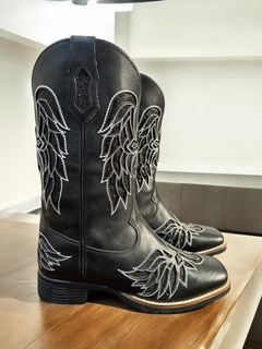 Bota Texana Feminina Bico Quadrado Preta 8345 - comprar online