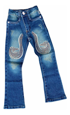 Calça Femina Infantil Four Jeans Bordada Com Brilhos Cod 359