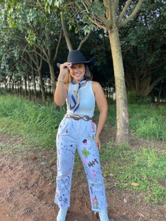 Calça jeans Western Feminina Country Customizada