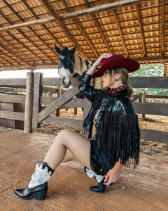 Jaqueta Com Franja Feminina Western Country Rodeio 2138 - Traje certo country
