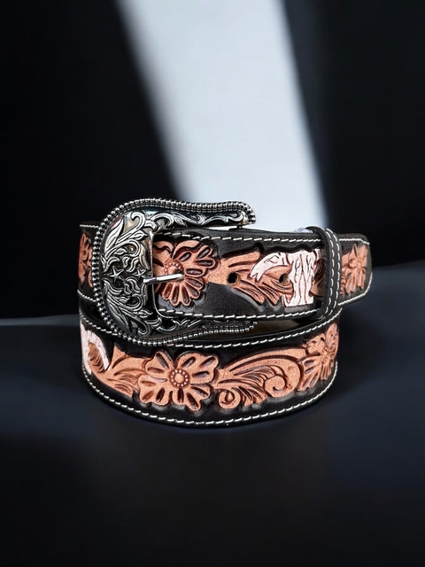 Cinto Em Couro Masculino Country Long Horn Lançamento 2025