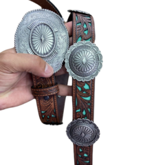Cinto Ariat Importado Concho Western Country A1530633 - loja online