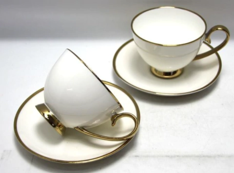 JUEGO DE TE BLANCO LINEA DORADA X 6 QUILO-SA - comprar online