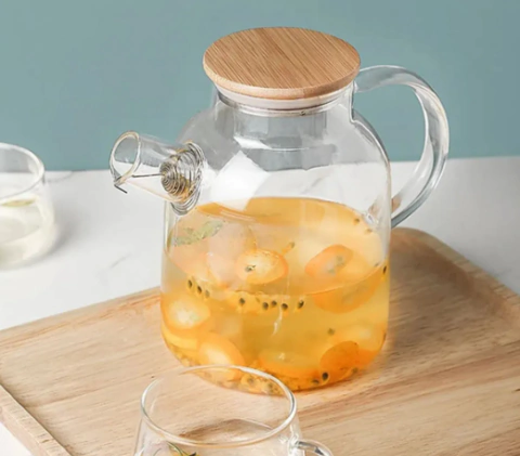 TETERA DE VIDRIO TAPA MADERA 1.8L - comprar online