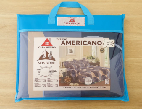 SABANAS CASA MUNDO 1 1/2 TWIN BOLSA AZUL - comprar online