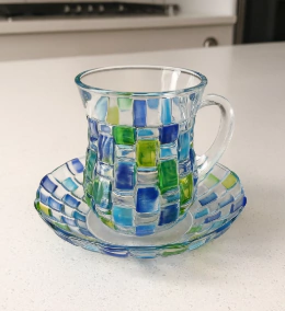 TAZA MOISACO CON PLATILLO - AZUL - comprar online