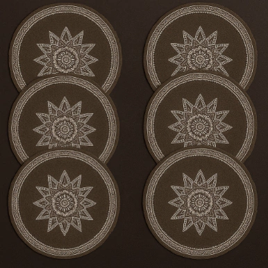 PACK X12 INDIVIDUALES MANDALA - MARRON - comprar online