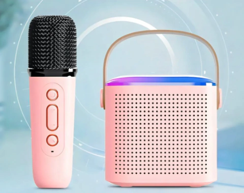 PARLANTE MINI +1 MICROFONO - ROSA - comprar online
