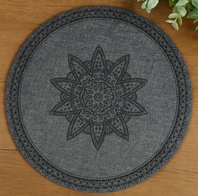 PACK X12 INDIVIDUALES MANDALA - GRIS - comprar online