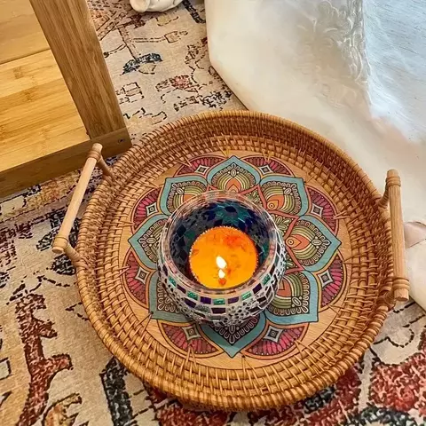 CESTA DE MIMBRE TEJIDA A MANO GRANDE - 9.45 - comprar online
