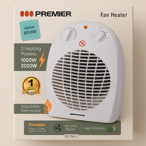 CALOVENTOR DE 2 POTENCIAS 1000W/2000 W - comprar online