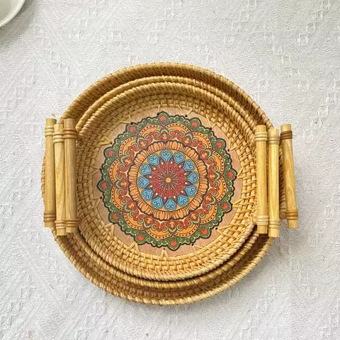 CESTA DE MIMBRE TEJIDA A MANO PEQUEÑA - 8.7 - comprar online