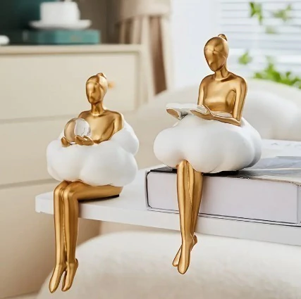 ESTATUA DE NIÑA DE RESINA PARA INTERIORES