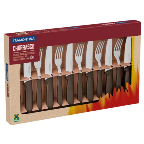 SET CHURRASCO X12PCS TRAMONTINA - NEGRO