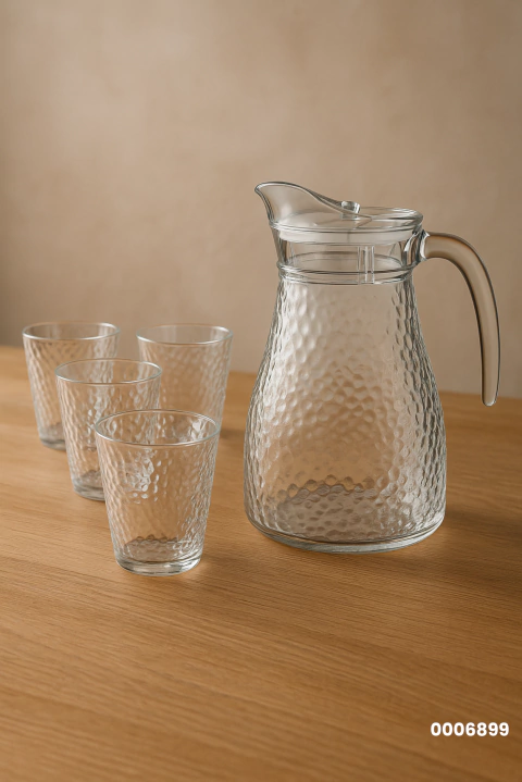 JUEGO DE JARRA VIDRIO+VASOS X 5 PSC QUILO-SA - comprar online