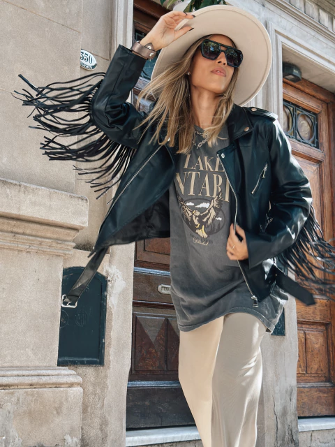 Campera cuero FLECOS - comprar online