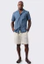 Camisa textura manga curta zux trend urca azul
