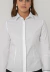 Camisa social feminina manga longa work poá aplicada vivo branco - comprar online