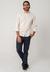 Camisa casual masculina manga longa sarja london creme