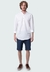 Bata manga longa classic fit havana branco