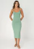 Vestido casual malha basico verde
