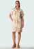 Vestido casual chemise linho estampado