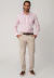 Camisa social masculina manga longa classic fit fácil de passar rosa