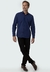 Camisa social masculina manga longa classic fit xadrez urban azul marinho