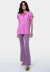 Calça feminina casual alfaiataria botões violeta - comprar online