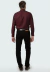 Camisa social masculina manga longa slim maquinetada turim vinho na internet