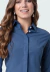 Camisa social feminina manga longa work easy to pass vista coberta az escuro - comprar online