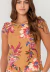 Blusa margot slub estampada floral beg - comprar online