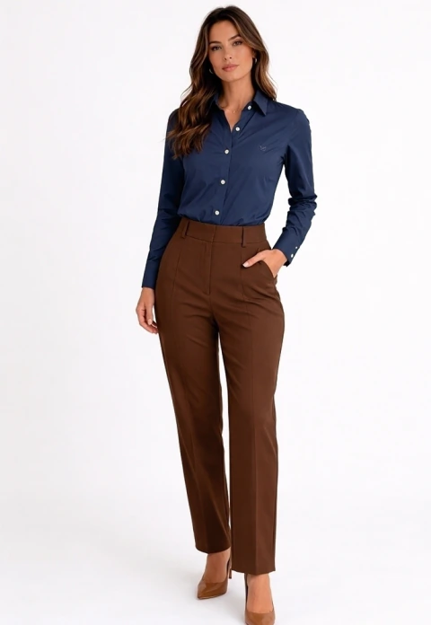 Camisa social feminina manga longa iron free