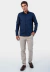 Camisa social masculina manga longa classic fit lisa azul marinho