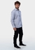 Camisa social masculina manga longa classic fit xadrez azul na internet