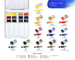 Kit 12 Tintas Aquarela White Nights em Pastilha - 036 - comprar online