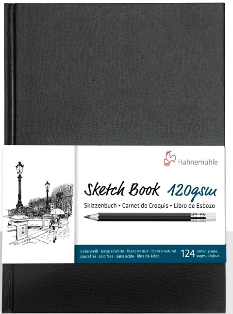 Sketch Book 120 g/m² 100% Alta - Celulose A5, 62 Fls., Hahnemühle