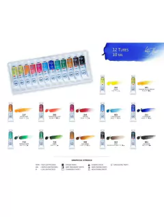 Kit 12 Tintas Aquarela White Nights em Tubo 10 ml. - 1227 - comprar online