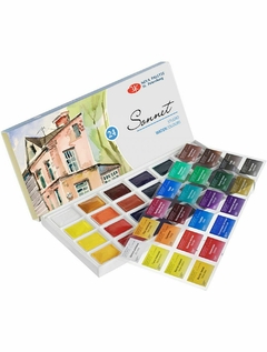 Kit de Aquarelas em Pastilha Nevskaya Palitra Sonnet - 24 cores 1590