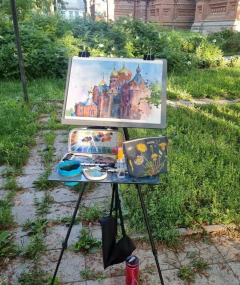 Cavalete para Aquarela - Conjunto Plein Air Aquarelista para Canhoto " Plein Air Brasil " - comprar online