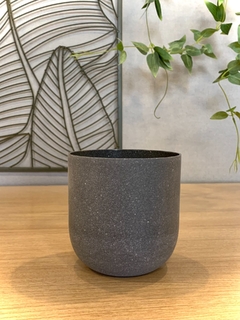 Vaso Cachepot Plástico Cinza Cimento