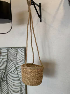 Vaso Cachepot Pendente Palha - comprar online