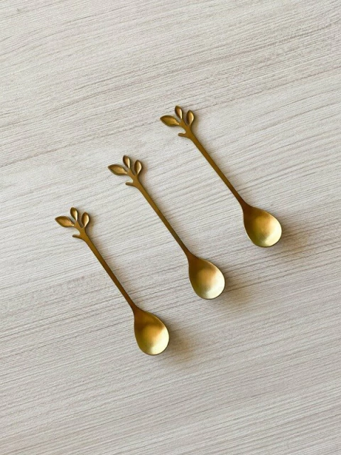 CUCHARA CORTA LEAVES - dorado - comprar online