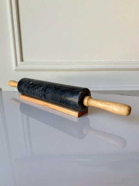 PALO DE AMASAR DE MÁRMOL CON BASE - negro - comprar online