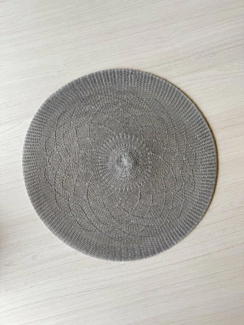 INDIVIDUAL REDONDO DE ALGODON Y SINTETICO - gris - comprar online