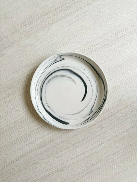 PLATO DE POSTRE SIMIL MÁRMOL CARRARA - comprar online