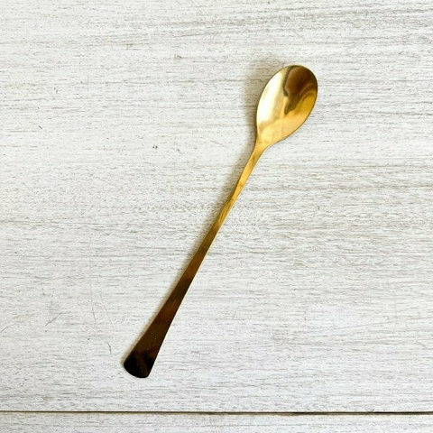 CUCHARA DE ACERO DORADO CABO PLANO - comprar online